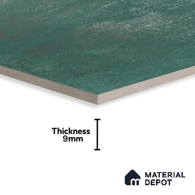 Metallic Floor & Wall Tile TL 06497 Ferro Mint 4 ft x 2 ft Vitrified Matte Finish - 9 mm | Suitable for Living Room, Bedroom, Kitchen & Bathroom (Sample)