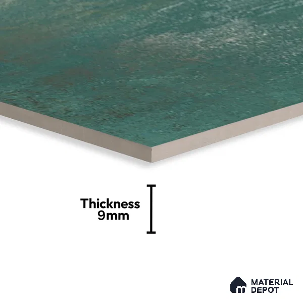 Metallic Floor & Wall Tile TL 06497 Ferro Mint 4 ft x 2 ft Vitrified Matte Finish - 9 mm | Suitable for Living Room, Bedroom, Kitchen & Bathroom (Sample)