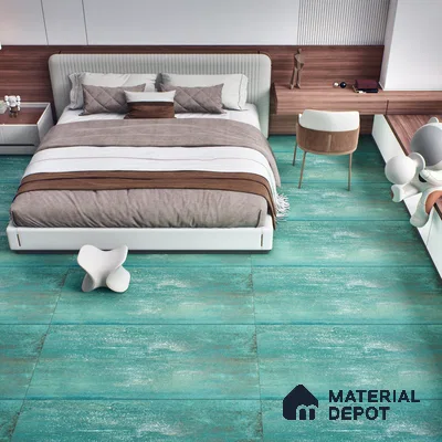 Metallic Floor & Wall Tile TL 06497 Ferro Mint 4 ft x 2 ft Vitrified Matte Finish - 9 mm | Suitable for Living Room, Bedroom, Kitchen & Bathroom (Sample)