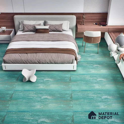 Metallic Floor & Wall Tile TL 06497 Ferro Mint 4 ft x 2 ft Vitrified Matte Finish - 9 mm | Suitable for Living Room, Bedroom, Kitchen & Bathroom