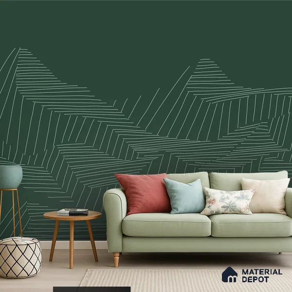 Verdant Topography Natural Art | WP 04156 B Non Woven Matte Finish Abstract Style Premium Customized size Wallpaper | 150 GSM WP01MTF Paper | (MOQ = 30 Sq. Ft.)