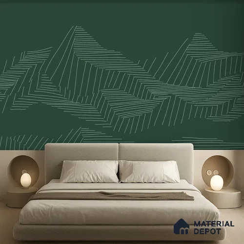 Verdant Topography Natural Art | WP 04156 B Non Woven Matte Finish Abstract Style Premium Customized size Wallpaper | 150 GSM WP01MTF Paper | (MOQ = 30 Sq. Ft.)