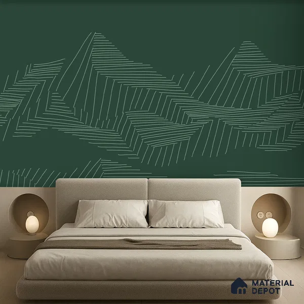 Verdant Topography Natural Art | WP 04156 B Non Woven Matte Finish Abstract Style Premium Customized size Wallpaper | 150 GSM WP01MTF Paper | (MOQ = 30 Sq. Ft.)