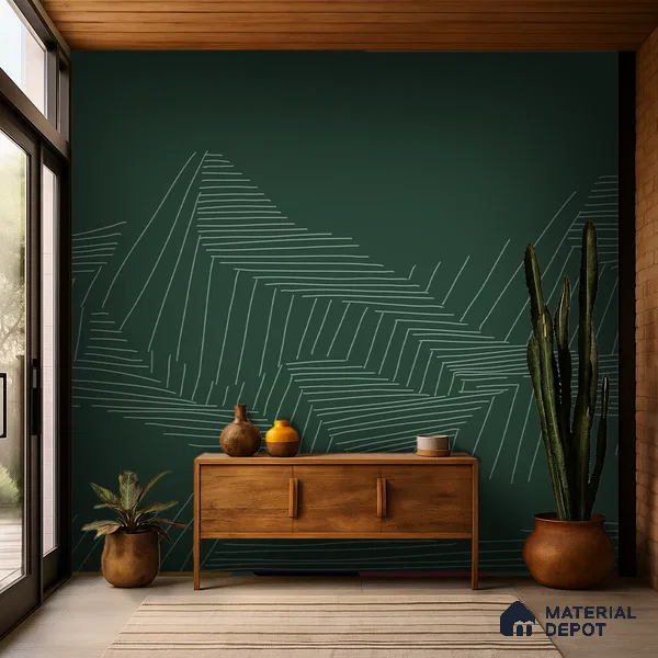 Verdant Topography Natural Art | WP 04156 B Non Woven Matte Finish Abstract Style Premium Customized size Wallpaper | 150 GSM WP01MTF Paper | (MOQ = 30 Sq. Ft.)