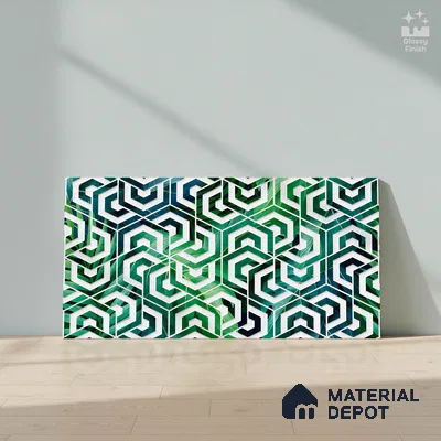 Highlighter Wall Tile TL 06510  SR BL 4027 Highlighter 1 24 inch x 12 inch Ceramic Glossy Finish - 8 mm | Suitable for Accent / Feature Walls, Bathroom, Kitchen Wall & Backsplashes (Sample)
