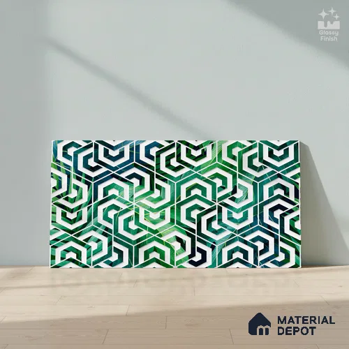 Highlighter Wall Tile TL 06510  SR BL 4027 Highlighter 1 24 inch x 12 inch Ceramic Glossy Finish - 8 mm | Suitable for Accent / Feature Walls, Bathroom, Kitchen Wall & Backsplashes