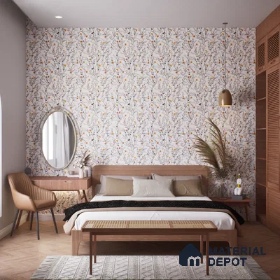Floral Look Wall Tile TL 06517 C CR Multi Decor 04 4 ft x 2 ft Vitrified Matte Finish Tile - 9 mm | Suitable for Living Room, Bedroom, Bathroom, Dining (Sample)