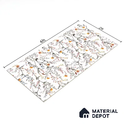 Floral Look Wall Tile TL 06517 C CR Multi Decor 04 4 ft x 2 ft Vitrified Matte Finish Tile - 9 mm | Suitable for Living Room, Bedroom, Bathroom, Dining (Sample)