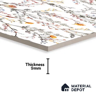 Floral Look Wall Tile TL 06517 C CR Multi Decor 04 4 ft x 2 ft Vitrified Matte Finish Tile - 9 mm | Suitable for Living Room, Bedroom, Bathroom, Dining (Sample)