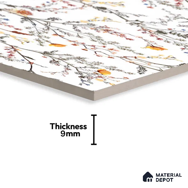 Floral Look Wall Tile TL 06517 C CR Multi Decor 04 4 ft x 2 ft Vitrified Matte Finish Tile - 9 mm | Suitable for Living Room, Bedroom, Bathroom, Dining (Sample)