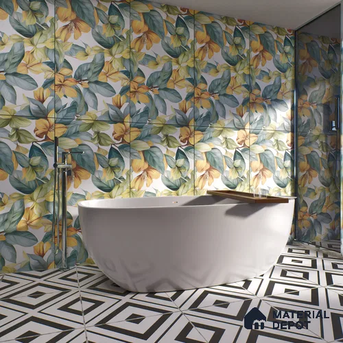 Tropical Look Wall Tile TL 06517 E CR Multi Decor 07 4 ft x 2 ft Vitrified Matte Finish Tile - 9 mm | Suitable for Bathroom, Accent/Feature Wall, Foyer