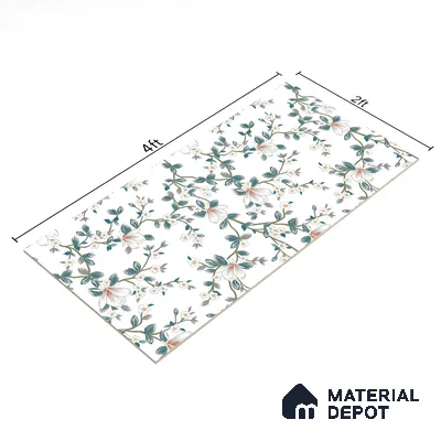 Floral Look Wall Tile TL 06517 G CR Multi Decor 09 4 ft x 2 ft Vitrified Matte Finish Tile - 9 mm | Suitable for Living Room, Bedroom, Bathroom, Dining (Sample)