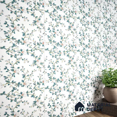 Floral Look Wall Tile TL 06517 G CR Multi Decor 09 4 ft x 2 ft Vitrified Matte Finish Tile - 9 mm | Suitable for Living Room, Bedroom, Bathroom, Dining (Sample)