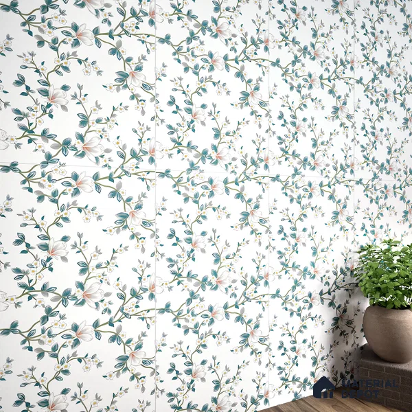 Floral Look Wall Tile TL 06517 G CR Multi Decor 09 4 ft x 2 ft Vitrified Matte Finish Tile - 9 mm | Suitable for Living Room, Bedroom, Bathroom, Dining (Sample)