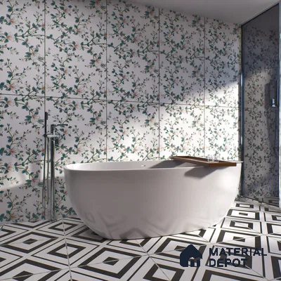 Floral Look Wall Tile TL 06517 G CR Multi Decor 09 4 ft x 2 ft Vitrified Matte Finish Tile - 9 mm | Suitable for Living Room, Bedroom, Bathroom, Dining (Sample)