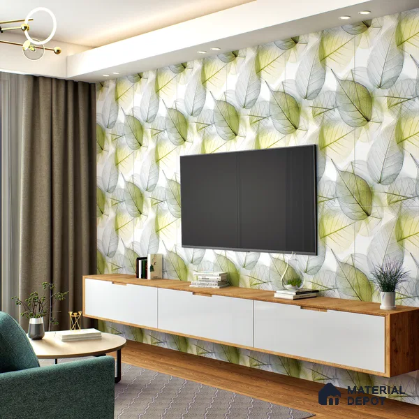 Tropical Look Wall Tile TL 06517 CR Multi Decor 01 4 ft x 2 ft Vitrified Matte Finish Tile - 9 mm | Suitable for Living Room, Bedroom, Bathroom, Dining (Sample)