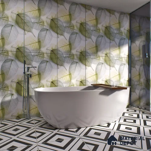 Tropical Look Wall Tile TL 06517 CR Multi Decor 01 4 ft x 2 ft Vitrified Matte Finish Tile - 9 mm | Suitable for Bathroom, Accent/Feature Wall, Basin Area