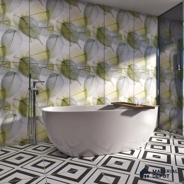 Tropical Look Wall Tile TL 06517 CR Multi Decor 01 4 ft x 2 ft Vitrified Matte Finish Tile - 9 mm | Suitable for Living Room, Bedroom, Bathroom, Dining (Sample)