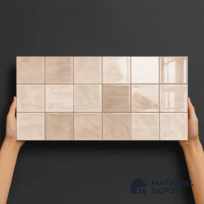 Faux Subway Wall Tile TL 06554 D Dove Brown Decor 2 ft x 1 ft Ceramic Glossy Finish - 8 mm | Suitable for Living Room, Kitchen & Bathroom
