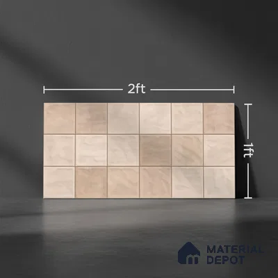 Faux Subway Wall Tile TL 06554 D Dove Brown Decor 2 ft x 1 ft Ceramic Glossy Finish - 8 mm | Suitable for Living Room, Kitchen & Bathroom