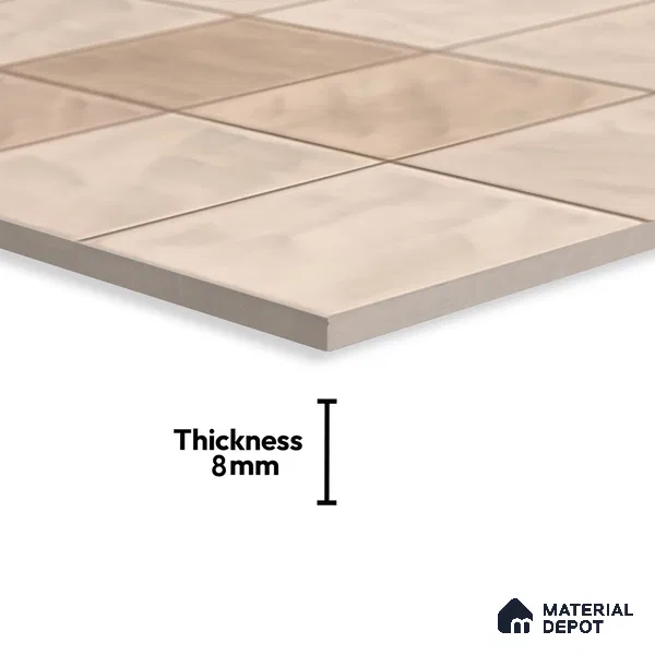 Faux Subway Wall Tile TL 06554 D Dove Brown Decor 2 ft x 1 ft Ceramic Glossy Finish - 8 mm | Suitable for Living Room, Kitchen & Bathroom