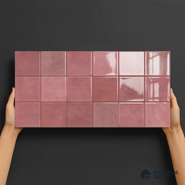Highlighter Wall Tile TL 06554 F Dove Pink Decor 2 ft x 1 ft Ceramic Glossy Finish - 8 mm | Suitable for Living Room, Kitchen & Bathroom (Sample)