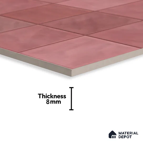 Highlighter Wall Tile TL 06554 F Dove Pink Decor 2 ft x 1 ft Ceramic Glossy Finish - 8 mm | Suitable for Living Room, Kitchen & Bathroom (Sample)