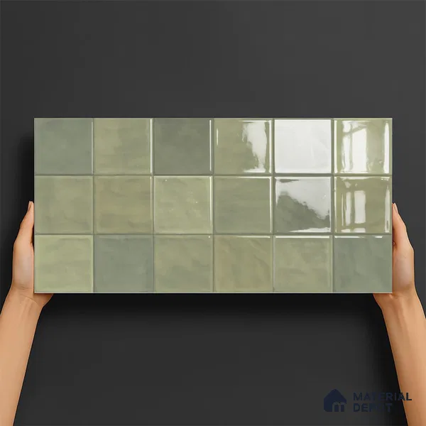 Highlighter Wall Tile TL 06554 Dove Green Decor 2 ft x 1 ft Ceramic Glossy Finish - 8 mm | Suitable for Living Room, Kitchen & Bathroom (Sample)