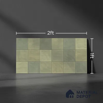 Highlighter Wall Tile TL 06554 Dove Green Decor 2 ft x 1 ft Ceramic Glossy Finish - 8 mm | Suitable for Living Room, Kitchen & Bathroom (Sample)