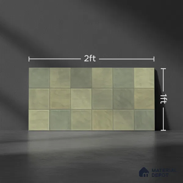 Highlighter Wall Tile TL 06554 Dove Green Decor 2 ft x 1 ft Ceramic Glossy Finish - 8 mm | Suitable for Living Room, Kitchen & Bathroom (Sample)