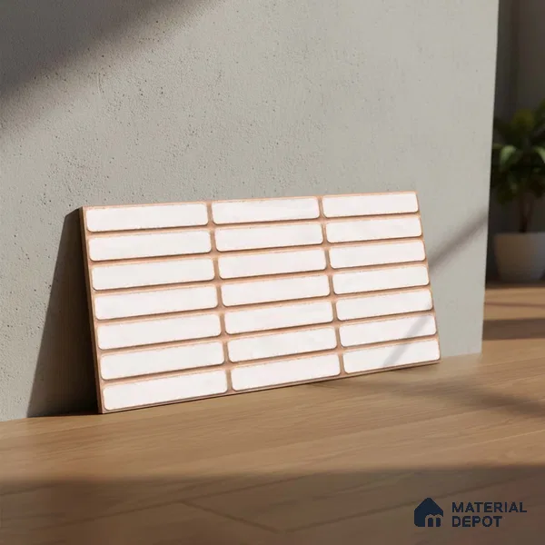 Subway Wall Tile TL 06543 B Mitica Blanco 2 ft x 1 ft Ceramic Matte Finish - 8 mm | Suitable for Kitchen & Bathroom | Please Expect a Slight Variation of Pattern