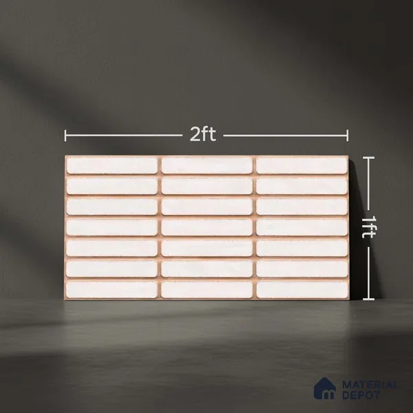 Subway Wall Tile TL 06543 B Mitica Blanco 2 ft x 1 ft Ceramic Matte Finish - 8 mm | Suitable for Kitchen & Bathroom | Please Expect a Slight Variation of Pattern