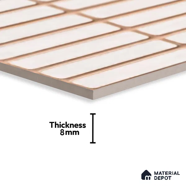 Subway Wall Tile TL 06543 B Mitica Blanco 2 ft x 1 ft Ceramic Matte Finish - 8 mm | Suitable for Kitchen & Bathroom | Please Expect a Slight Variation of Pattern