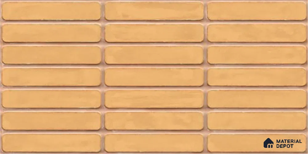 Subway Wall Tile TL 06543 C Mitica Orange 2 ft x 1 ft Ceramic Matte Finish - 8 mm | Suitable for Kitchen & Bathroom | Please Expect a Slight Variation of Pattern