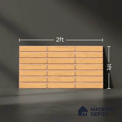Subway Wall Tile TL 06543 C Mitica Orange 2 ft x 1 ft Ceramic Matte Finish - 8 mm | Suitable for Kitchen & Bathroom | Please Expect a Slight Variation of Pattern