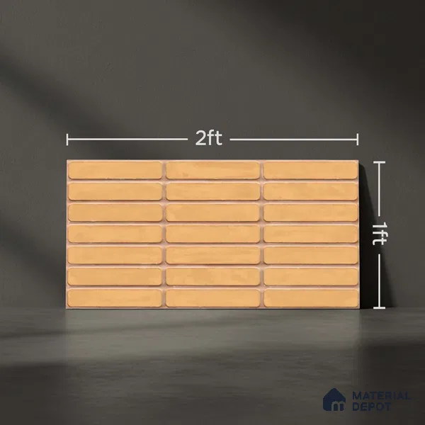 Subway Wall Tile TL 06543 C Mitica Orange 2 ft x 1 ft Ceramic Matte Finish - 8 mm | Suitable for Kitchen & Bathroom | Please Expect a Slight Variation of Pattern
