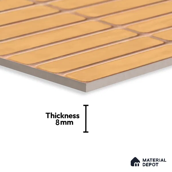 Subway Wall Tile TL 06543 C Mitica Orange 2 ft x 1 ft Ceramic Matte Finish - 8 mm | Suitable for Kitchen & Bathroom | Please Expect a Slight Variation of Pattern