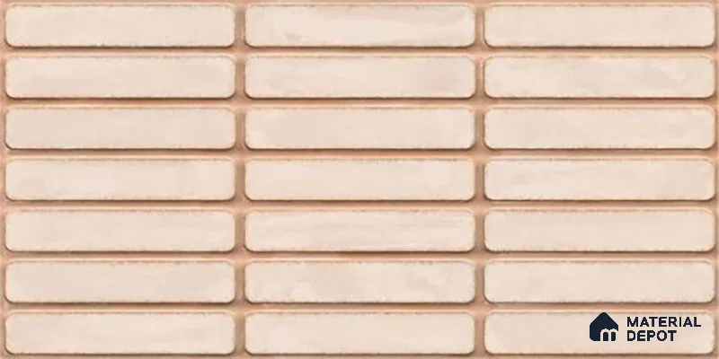 Subway Wall Tile TL 06543 D Mitica Beige 2 ft x 1 ft Ceramic Matte Finish - 8 mm | Suitable for Kitchen & Bathroom | Please Expect a Slight Variation of Pattern