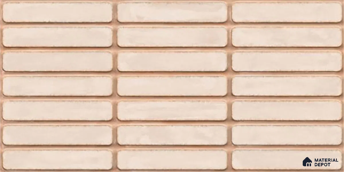 Subway Wall Tile TL 06543 D Mitica Beige 2 ft x 1 ft Ceramic Matte Finish - 8 mm | Suitable for Kitchen & Bathroom | Please Expect a Slight Variation of Pattern