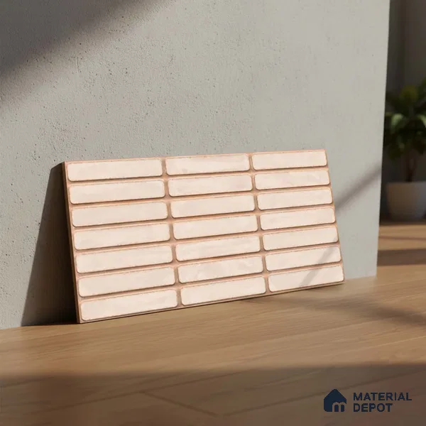 Subway Wall Tile TL 06543 D Mitica Beige 2 ft x 1 ft Ceramic Matte Finish - 8 mm | Suitable for Kitchen & Bathroom | Please Expect a Slight Variation of Pattern
