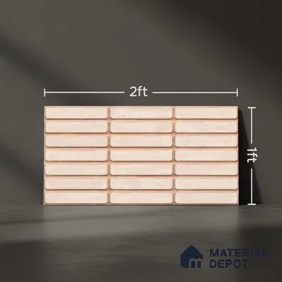 Subway Wall Tile TL 06543 D Mitica Beige 2 ft x 1 ft Ceramic Matte Finish - 8 mm | Suitable for Kitchen & Bathroom | Please Expect a Slight Variation of Pattern
