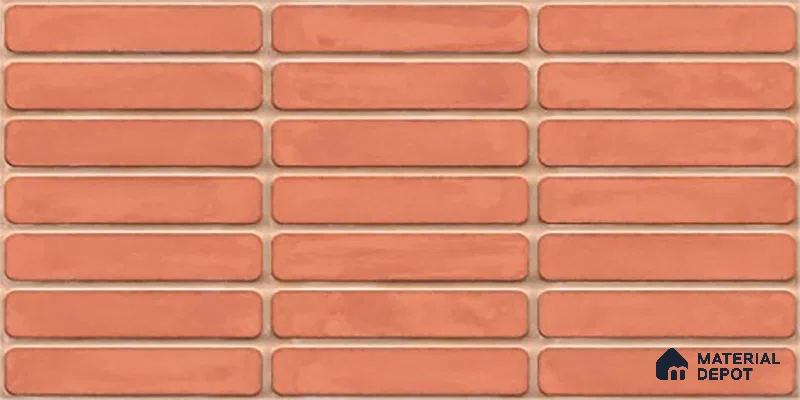 Subway Wall Tile TL 06543 E Mitica Red 2 ft x 1 ft Ceramic Matte Finish - 8 mm | Suitable for Kitchen & Bathroom | Please Expect a Slight Variation of Pattern
