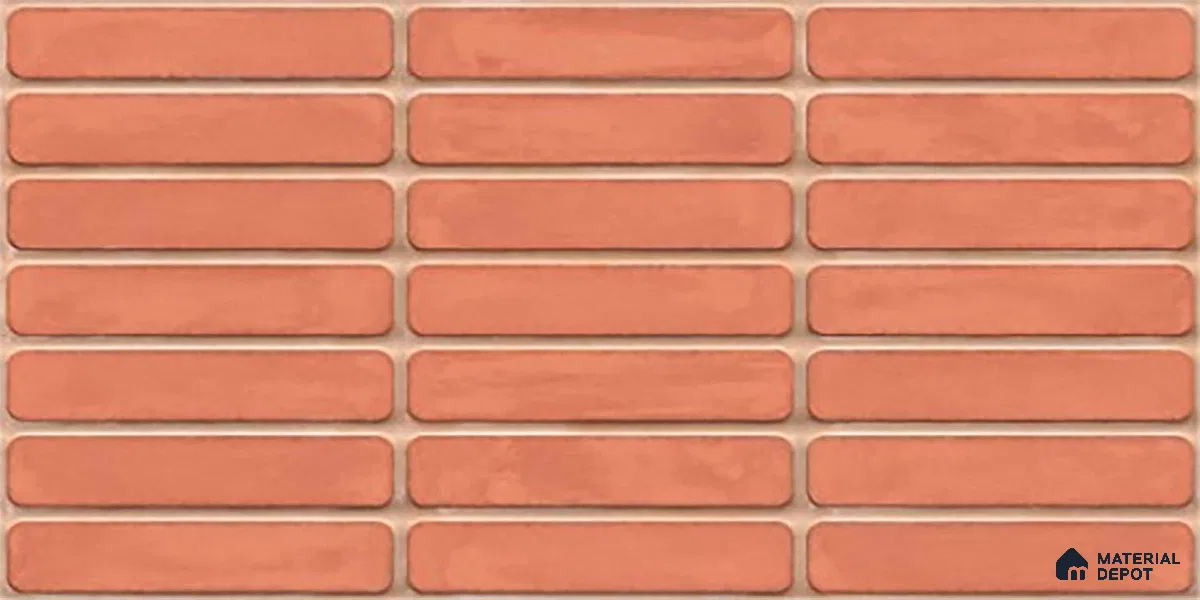 Subway Wall Tile TL 06543 E Mitica Red 2 ft x 1 ft Ceramic Matte Finish - 8 mm | Suitable for Kitchen & Bathroom | Please Expect a Slight Variation of Pattern