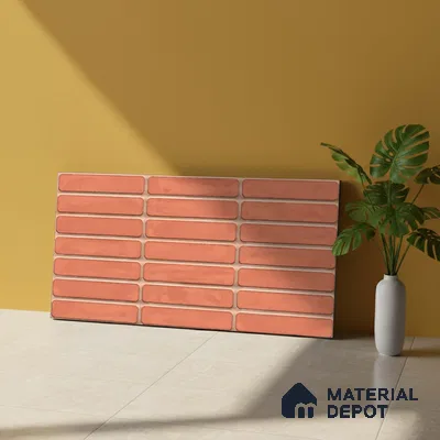 Subway Wall Tile TL 06543 E Mitica Red 2 ft x 1 ft Ceramic Matte Finish - 8 mm | Suitable for Kitchen & Bathroom | Please Expect a Slight Variation of Pattern