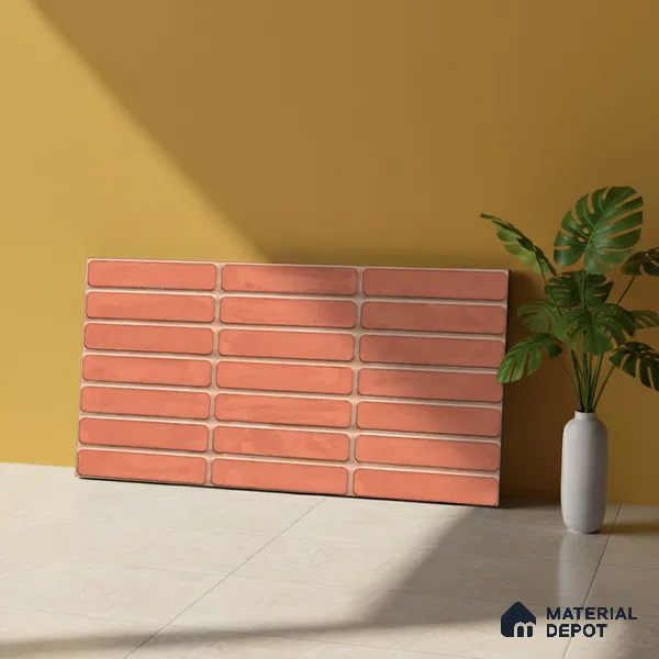 Subway Wall Tile TL 06543 E Mitica Red 2 ft x 1 ft Ceramic Matte Finish - 8 mm | Suitable for Kitchen & Bathroom | Please Expect a Slight Variation of Pattern
