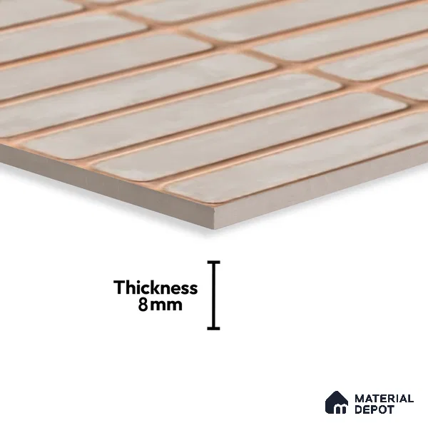 Subway Wall Tile TL 06543 F Mitica Gris 2 ft x 1 ft Ceramic Matte Finish - 8 mm | Suitable for Kitchen & Bathroom | Please Expect a Slight Variation of Pattern