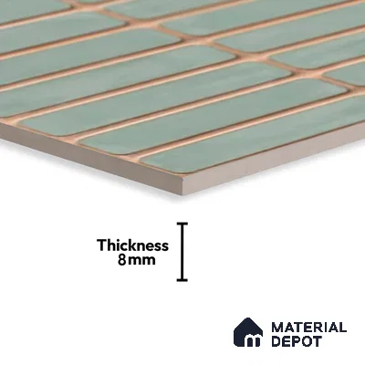 Subway Wall Tile TL 06543 Mitica Green 2 ft x 1 ft Ceramic Matte Finish - 8 mm | Suitable for Kitchen & Bathroom | Please Expect a Slight Variation of Pattern