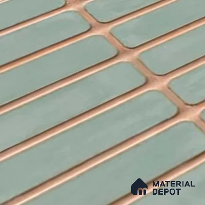 Subway Wall Tile TL 06543 Mitica Green 2 ft x 1 ft Ceramic Matte Finish - 8 mm | Suitable for Kitchen & Bathroom | Please Expect a Slight Variation of Pattern