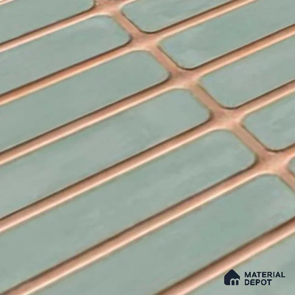 Subway Wall Tile TL 06543 Mitica Green 2 ft x 1 ft Ceramic Matte Finish - 8 mm | Suitable for Kitchen & Bathroom | Please Expect a Slight Variation of Pattern