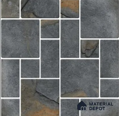 Budget Friendly Stone Look Value for Money Parking Grey Floor Tile 16 x 16 inch | TL 00601 | Vitrified Matte Finish Tile - 12 mm | Suitable For Parking, Outdoor, Balcony & Terrace | Pattern Alignment May Vary | 2-3 mm Spacer is Mandatory